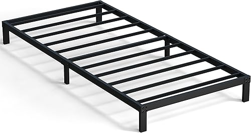 Miniatura 9 de Base de cama tamaño individual XL, no necesita somier, plataforma de metal resistente de 8 pulgadas, soporte de hasta 2500 libras, fácil montaje,