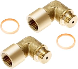 90 Degree Brass Extension Spacer, Angled Oxygen Sensor Extender Adapter M18 x 1.5 - 2PCS