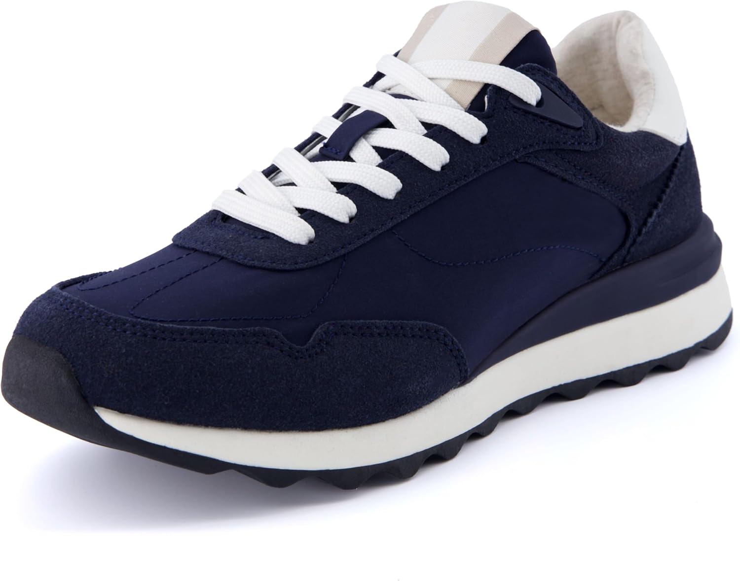 CUSHIONAIRE Women's Kicks lace up Nylon Sneaker +Comfort Foam, Wide Widths Available