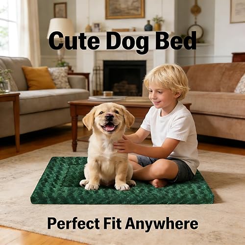 Miniatura 2 de Almohadilla de cama para perros – Tapete reversible de vellón para perros pequeños, medianos y grandes – Suave y lavable, antideslizante, para Verde