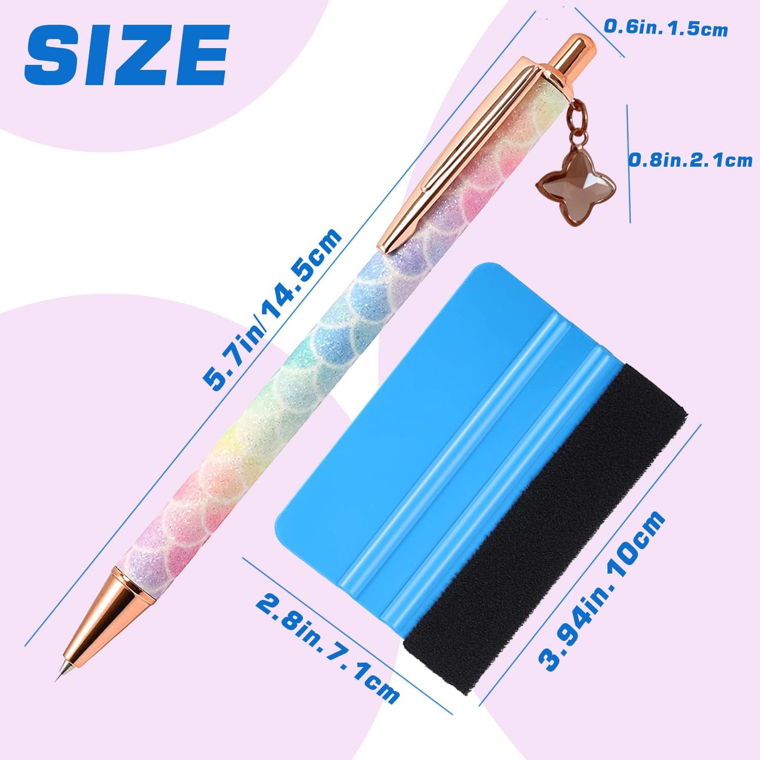 Weeding Tools for Vinyl，2 Pieces Air Release Pen Craft Vinyl Weeding Tools Stainless Steel Point Retractable Air Release Weeding Tools for Craft Weeding Essential Adhesive Vinyl (Pendant)