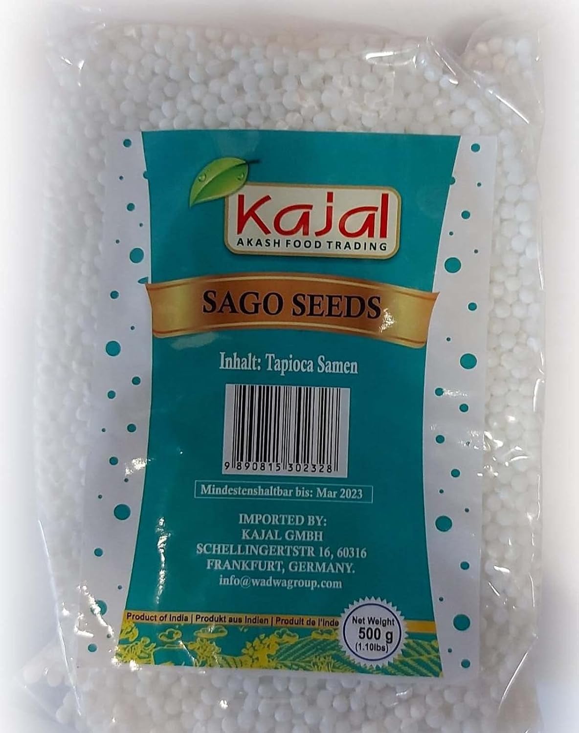 Perlas de tapioca Kajal Sago 1 x 500 g