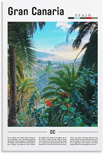 Spain City Scenery Travel Poster Gran Canaria Landscape Nature Art Wall Decoration Poster Family Bar Restaurant Garage Cafe Art Sign Gift Unframe Spain City Scenery Travel Poster Gran Canaria Landscape Nature Art Wall Decoration Poster Family Bar Restaurant Garage Cafe Art Sign Gift Unframe