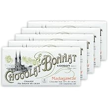 Bonnat Madagascar 75% Dark Chocolate 5 Pack - French Chocolate - Bean-to-Bar, Family Owned - Soy-Free, Gluten-Free, Vegan, Kosher - Bundle