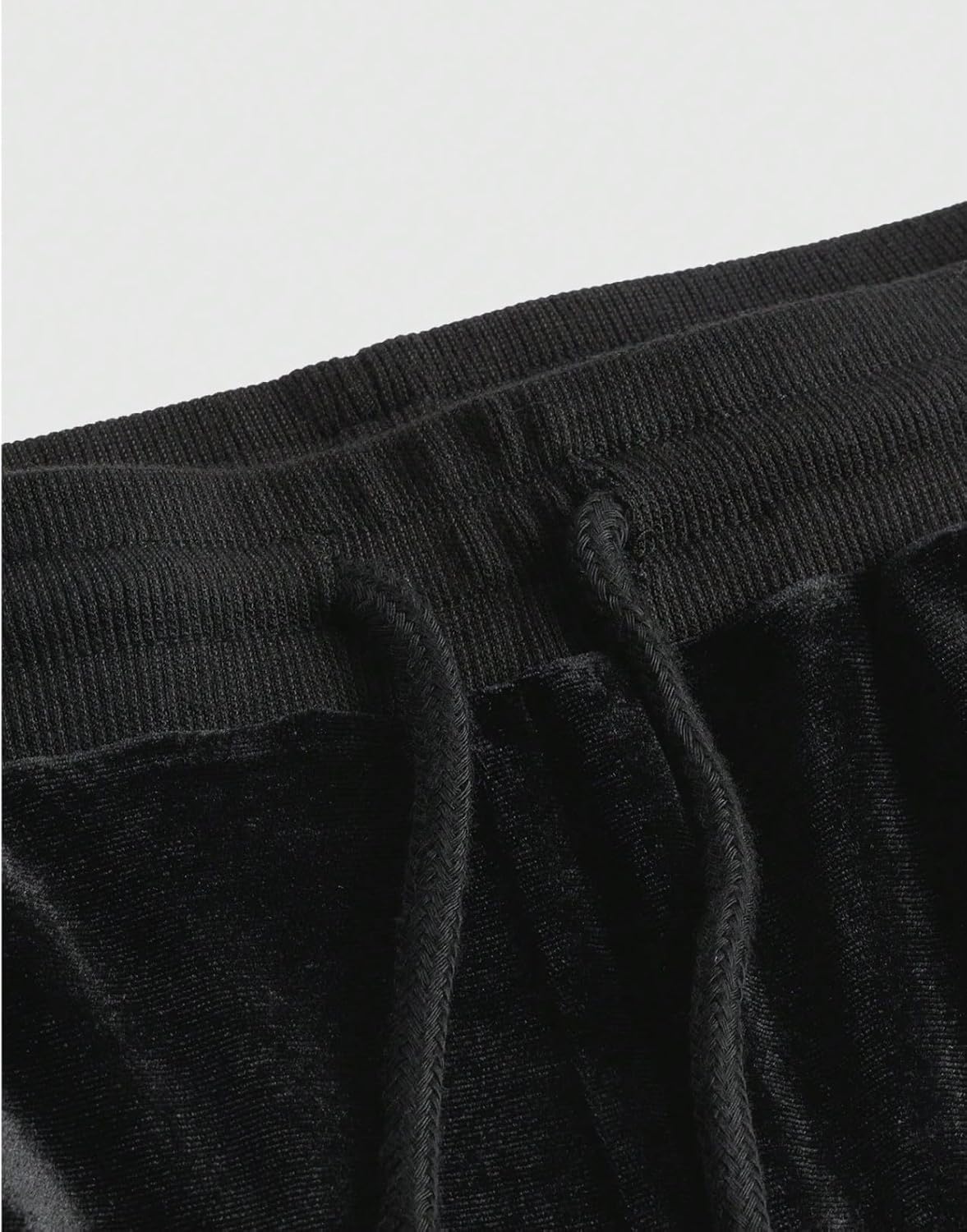 Women's Velvet 2-Piece Tracksuit Set, Black Hooded Jacket and Flared Pants with Rhinestone Details, Goth Baddie Casual Y2K, Casual Athletic Wear, Stretchy Knitted In Solid Black