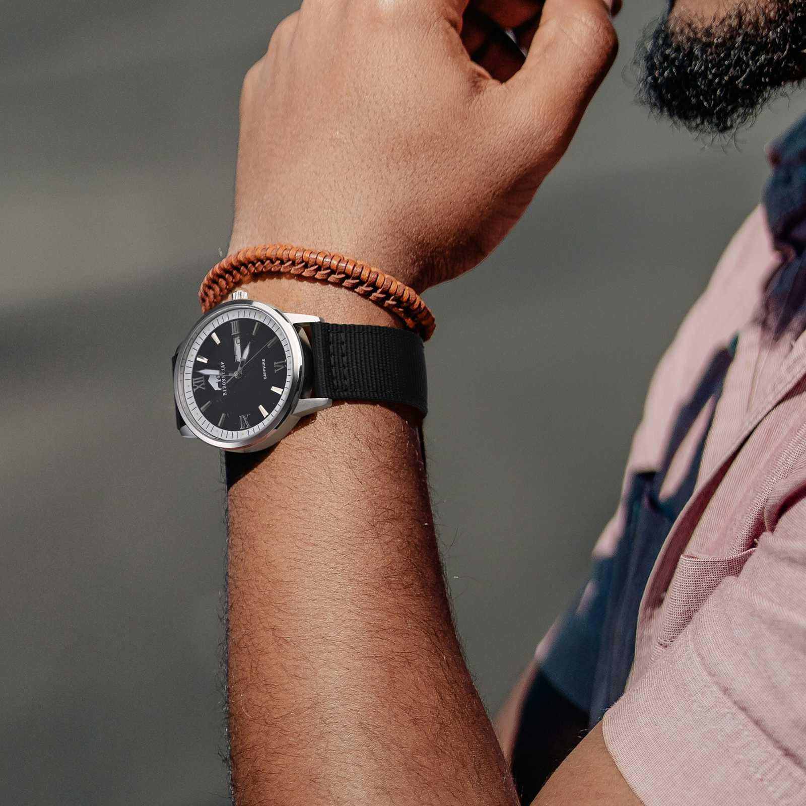 BISONSTRAP Bracelets de Montre Militaires en Nylon, Bracelets pour Hommes, Dégagement Rapide, Boucle Brossée, Largeur de Bande 18mm 19mm 20mm 22mm