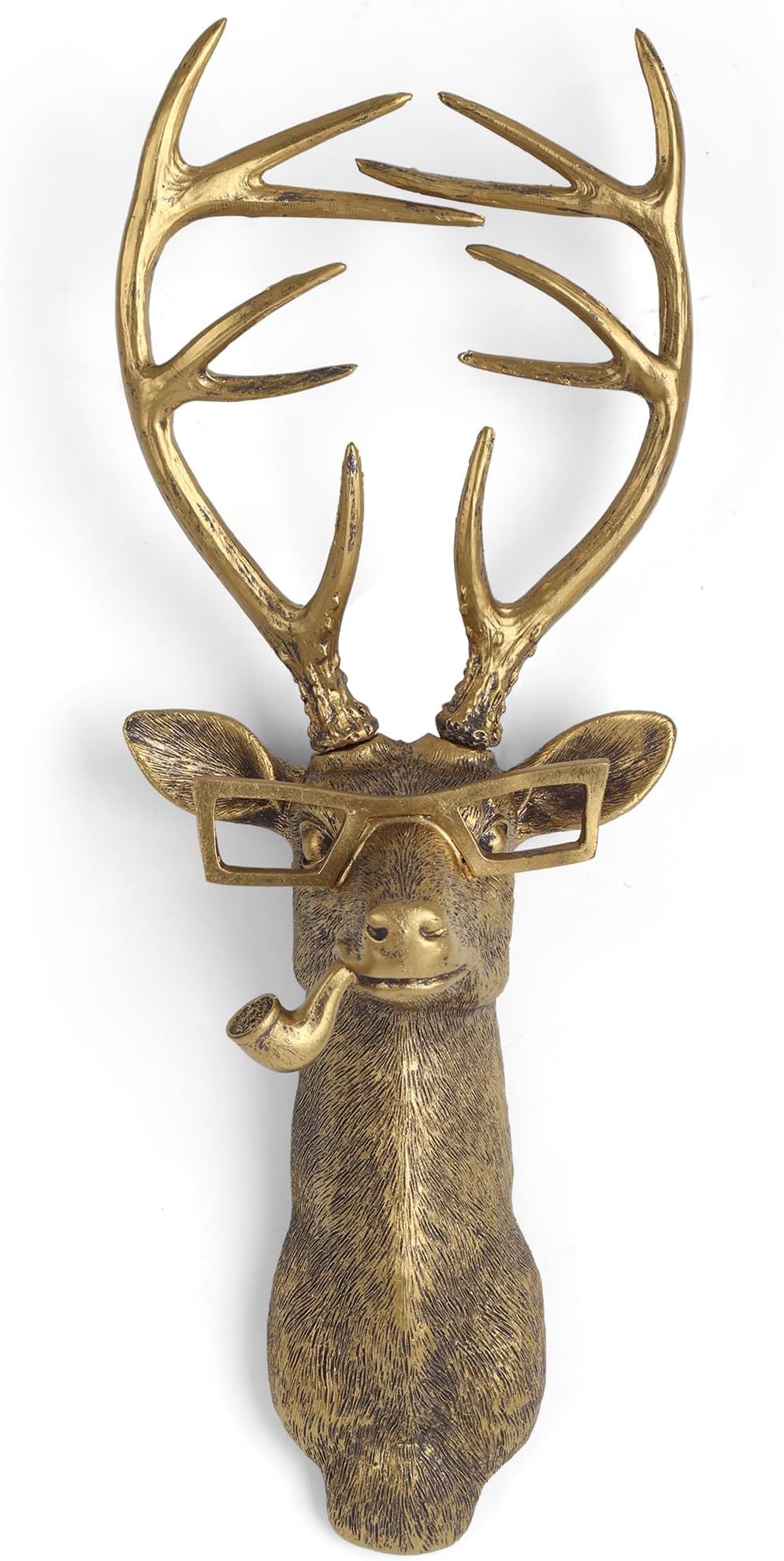 UITWMKTG Gold Animal Head Wall Decor Wall Sculpture Home Decor Statue for Living Room Office Bedroom Modern Decor for Men Women Deer