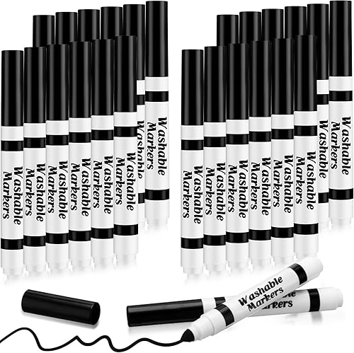 Janlaugh 24 marcadores lavables a granel, marcadores de línea ancha para colorear, punta cónica, bolígrafos grandes para proyectos de arte