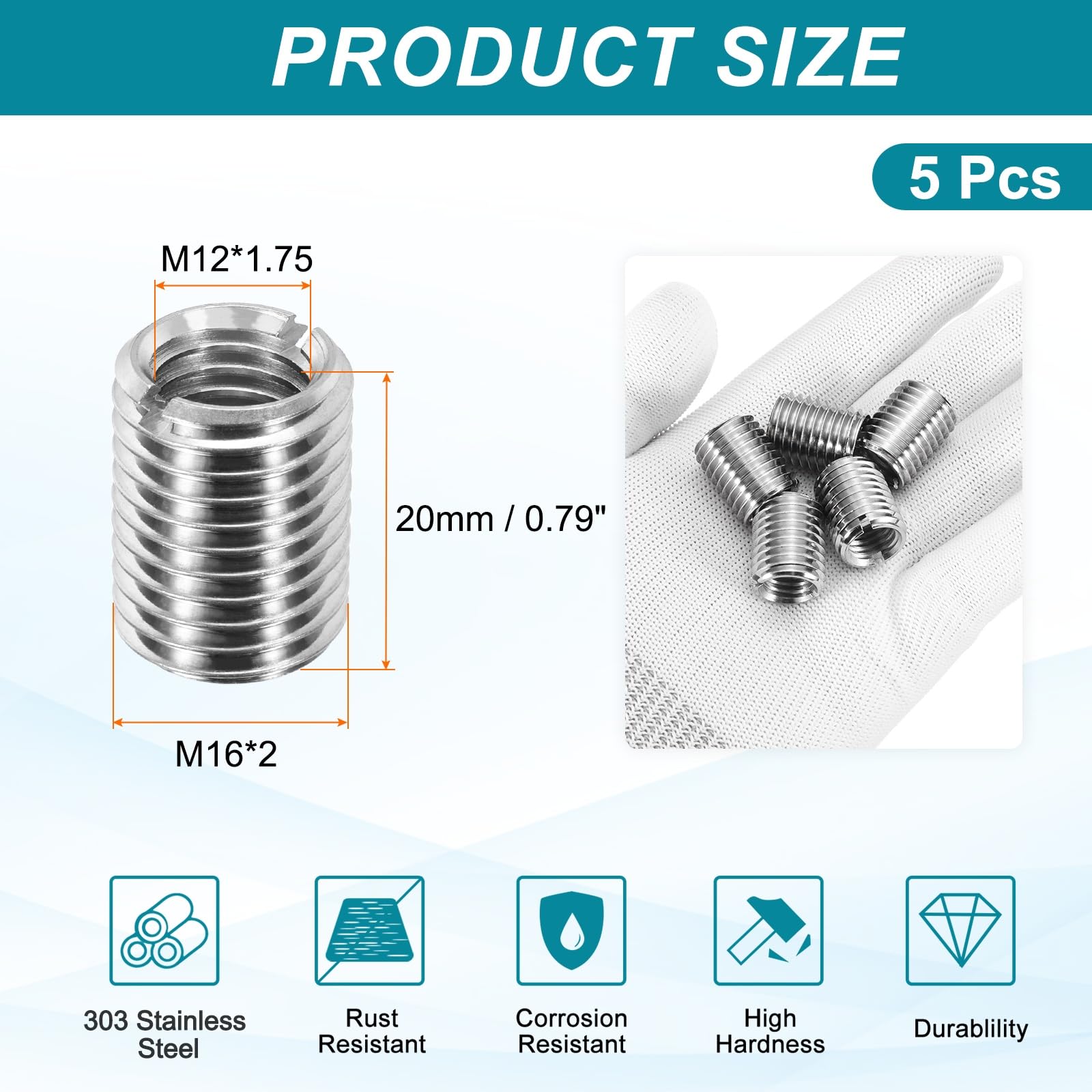 PATIKIL Thread Adapters Sleeve Reducing Nut - Image 2