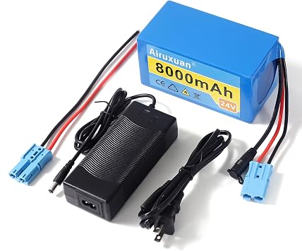 24V 8Ah Lithium Battery for Kids Ride-On Cars & Power Wheels, 25A BMS, 2A Fast Charger,Compatible with Dynacraft Realtree 24V UTVs & Disney Princess Carriage