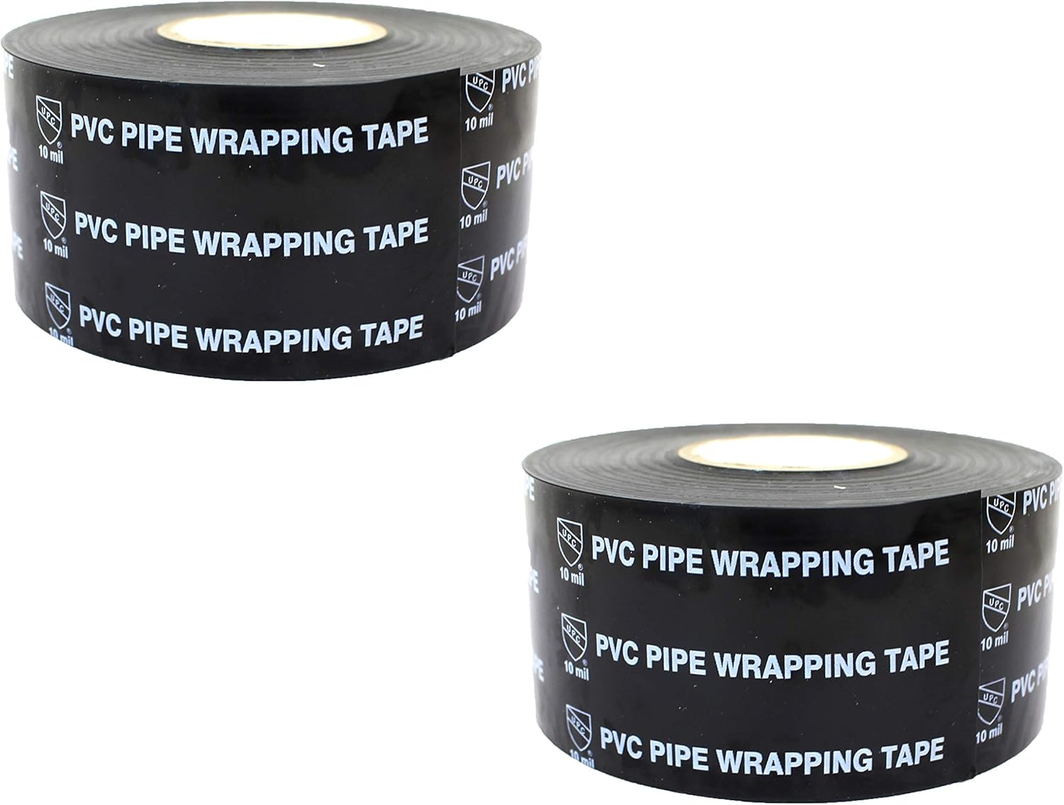 Electrical Black Tape, 2 in. X 100 FT 10 Mil, PVC Pipe Wrapping Tape, All-Weather Corrosion Protection for Steel Pipe, Fittings,Electrical Conduit, Pipe Wrap Insulation (2 Pack)