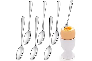 6 Pieces Demitasse Spoon Espresso Spoons Stainless Steel Delicate Egg and Spoon