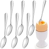 Honeydak 6 Pieces Demitasse Spoon Espresso Spoons Stainless Steel Small Dessert Scoop Egg Ladle 5 Inches Tasting Silver Little Baby Scoop for Soft Boiled Egg Coffee Tea