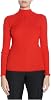 Sonia Rykiel Womens Ribbed Mock Turtleneck Pullover Sweater, Red, Medium