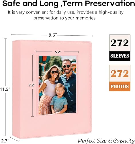 Miniatura 5 de Aevdor Álbum de fotos de 5 x 7 pulgadas, 72 bolsillos, 2 paquetes, cubierta de lino, álbum de fotos de 5 x 7 pulgadas con capacidad para 72 fotos
