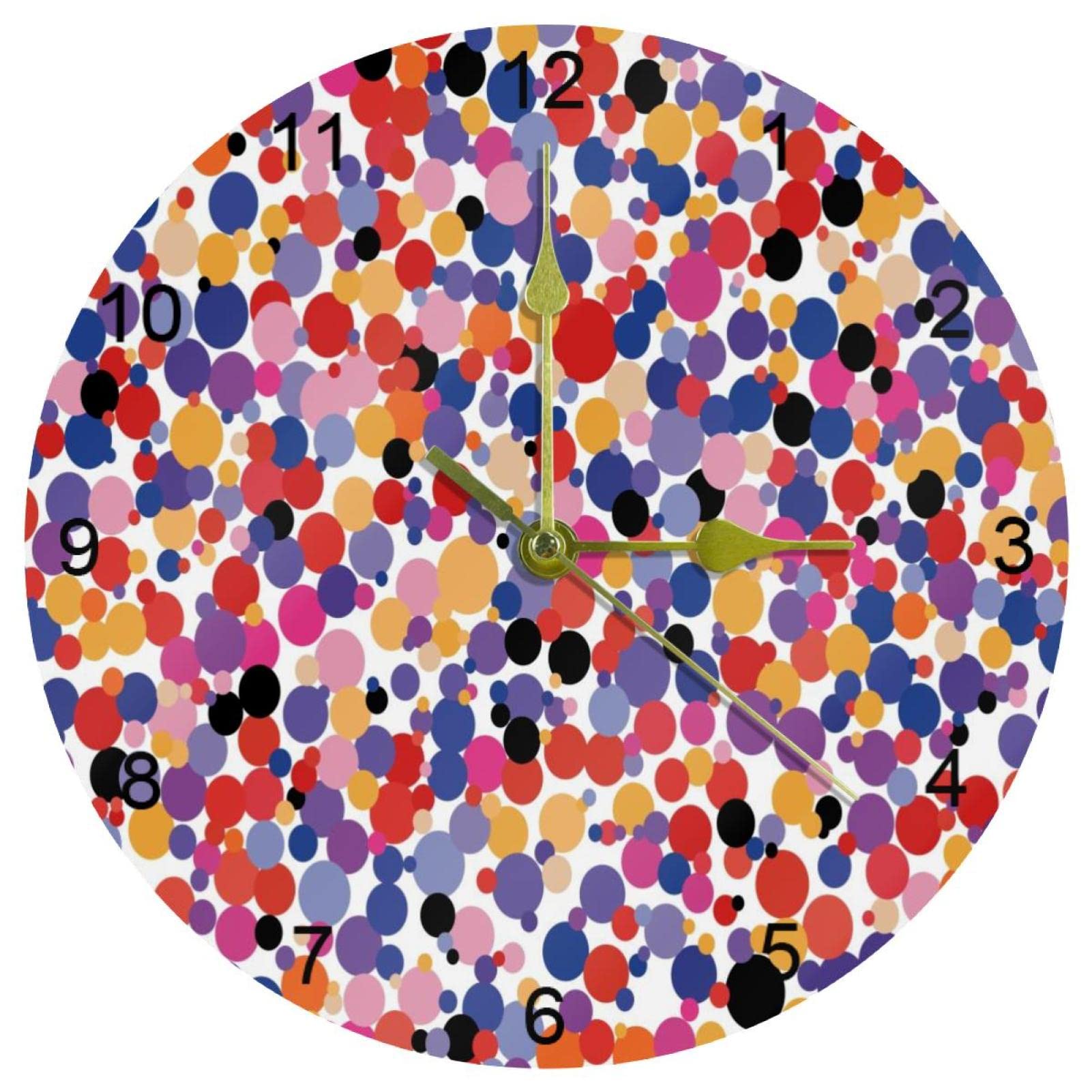 Horloge murale silencieuse à quartz de 25,4 cm avec chiffres arabes pour cuisine et salon