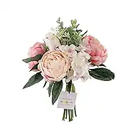 Anna & Alyssa 2 Packs Peonies Artificial Flowers,Mixed Fake Flowers Bouquet,Realistic Silk Floral Arrangements for Wedding,Centerpiece Table,Home Decor(Pink)