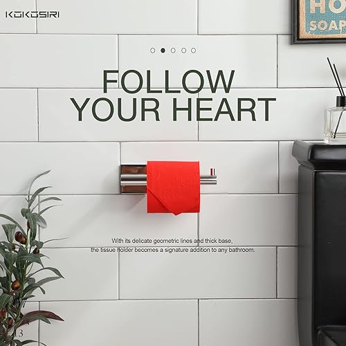 Vista 65 de KOKOSIRI Soporte de papel higiénico Dispensador de papel tisú para baño Portarrollos de baño Níquel cepillado Acero inoxidable B2005BR