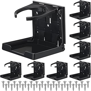 Boat Cup Holder Folding Cup Holder Adjustable Drink Holder with Screws Wall Mount Plastic Cup Holder Car Water Bottle Holder Autos Boats Accessories for Trucks Autos Boats Accessories, Black