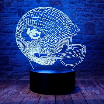 Cute Football Helmet Sports Team 3D Optical Illusion LED Sleep Night Light
