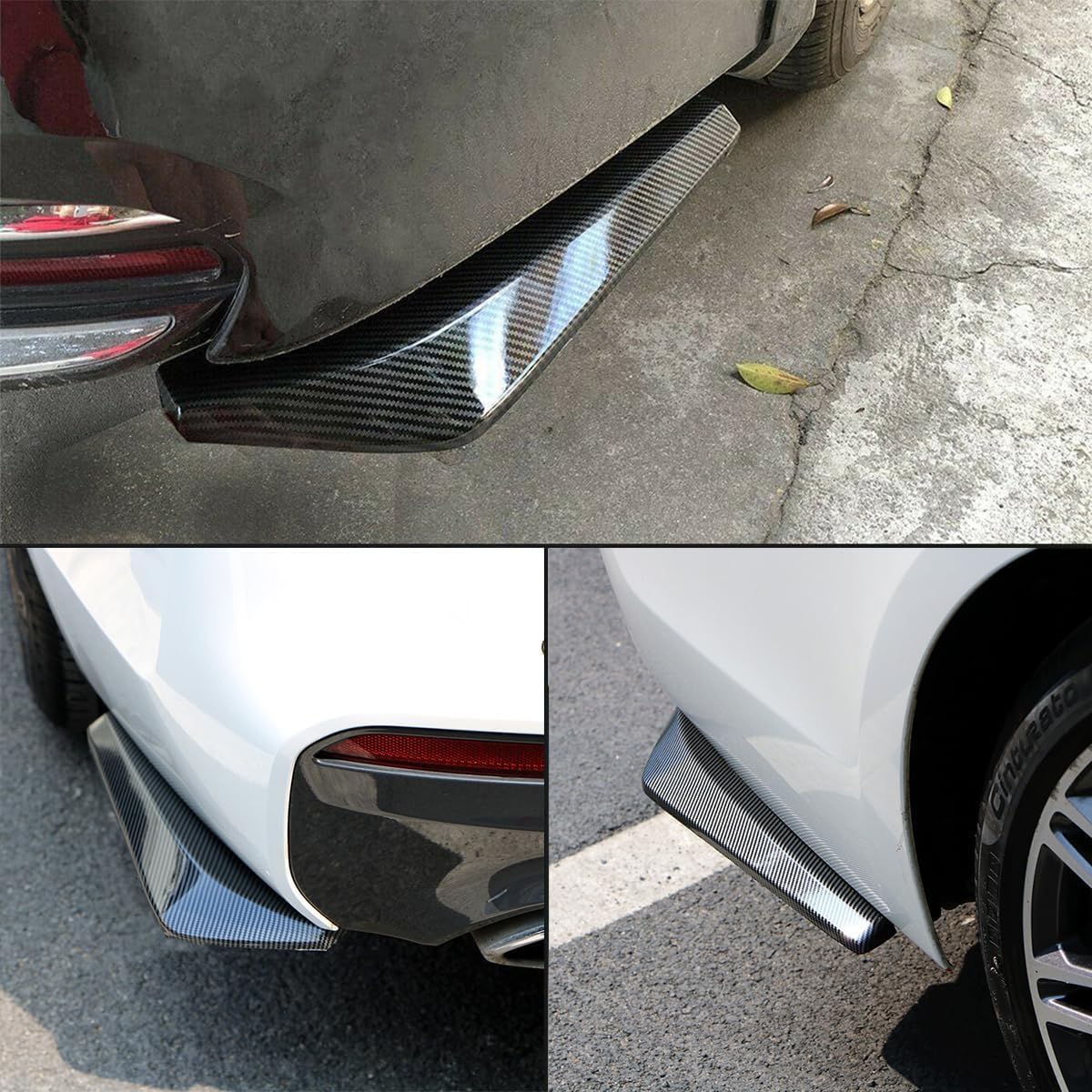Diffusore paraurti Posteriore Auto per Ford Puma/Puma ST,Auto Posteriore Labbro Angolo Splitter Diffusore Spoiler Paraurti,B/Carbon Fiber