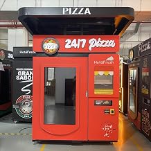 3-Minute Fresh Pizza Vending Machine, 24/7 Automated Pizza Kiosk Concession Equipment for Office Building, School, Lunch Quick Meal