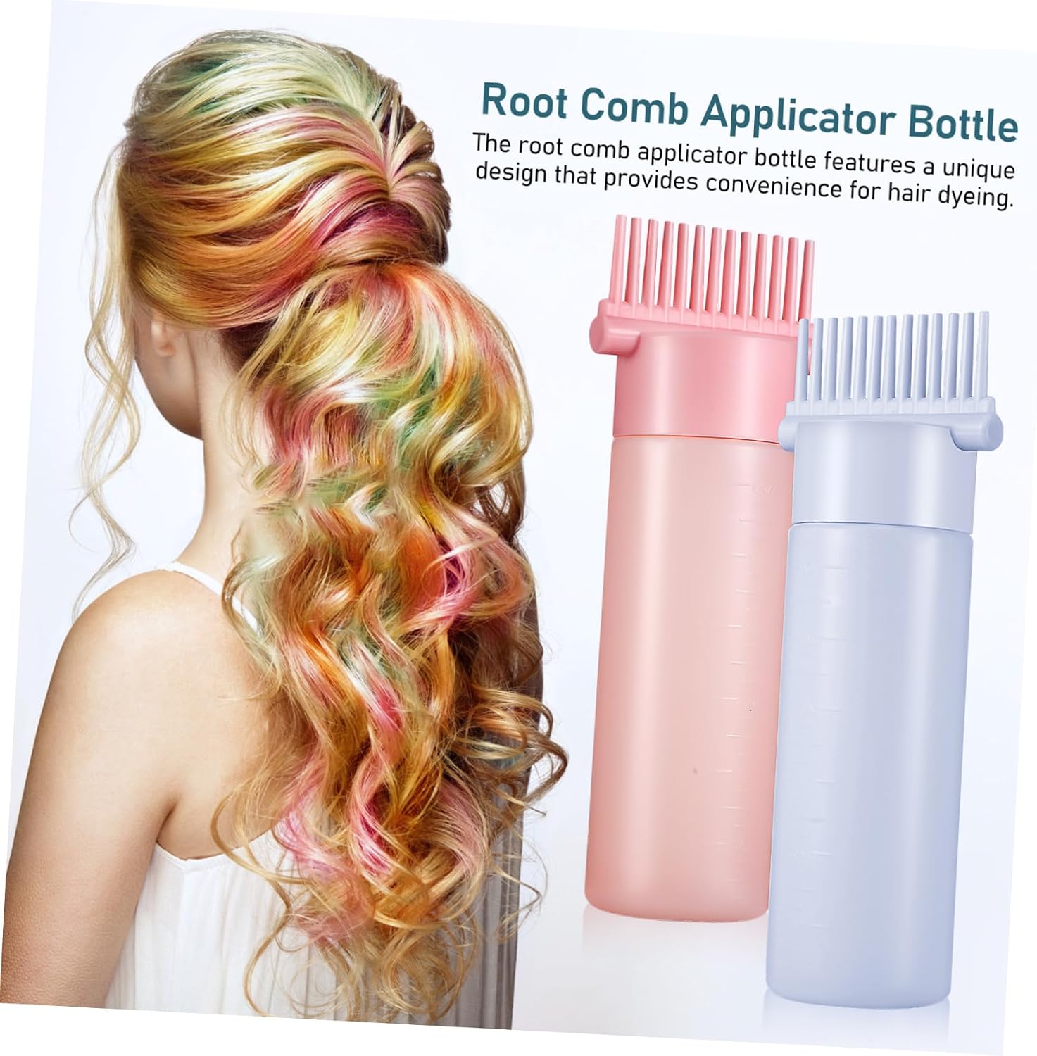 2 Pcs Hair Oil Bottle Applicator Root Comb Set for Home Hair Dyeing