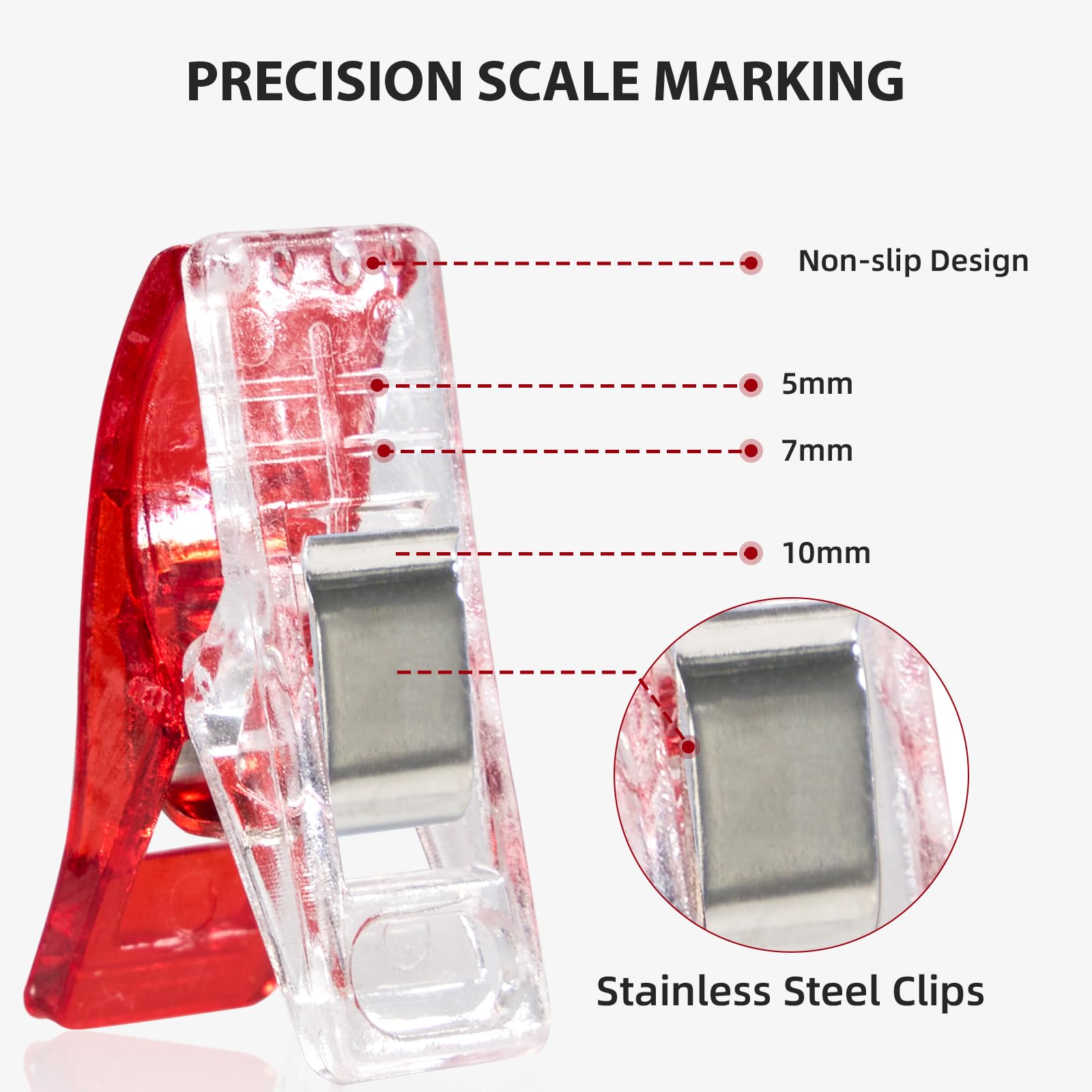 Clip da Cucito 100 Pezzi, Mollette da Cucito Fai Da Te, Clip per Quilting Multiuso Acciaio e Plastica