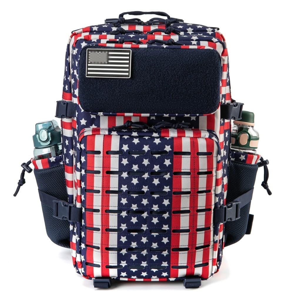 SMYDM Zaino tattico per escursionismo e campeggio, 36-55 l, grande capacità, zaino di sopravvivenza con sistema MOLLE, mimetico digitale, zaino da viaggio per uomo, Stella 2.0 lustrata, L, Casual
