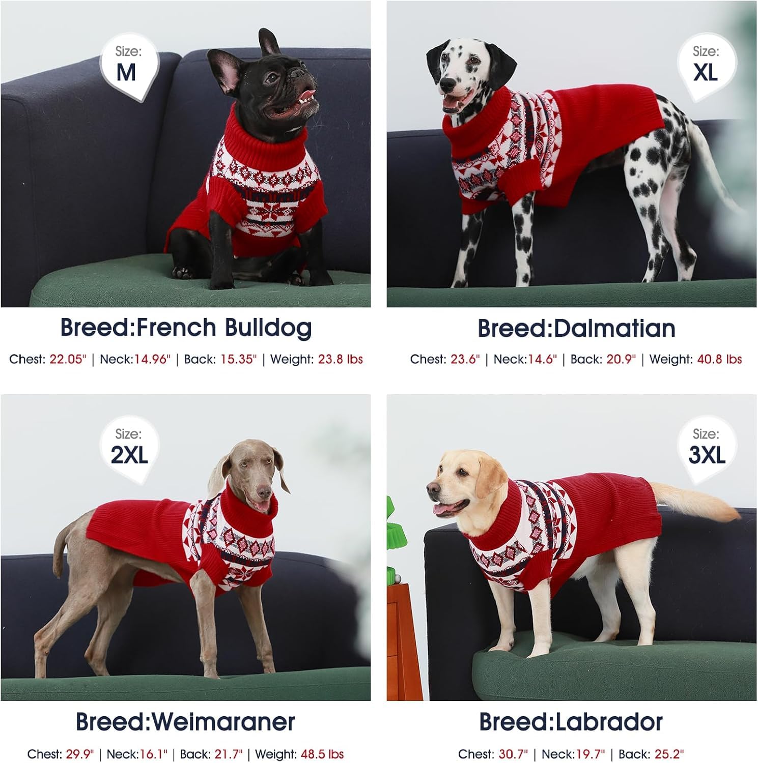 IECOii Maglione per cani extra large, taglia XXXXXL, maglione a collo alto in lana per cani, taglia 5XL, maglioni invernali per animali domestici, maglioni per cani per Dobermann, Dogga tedesca