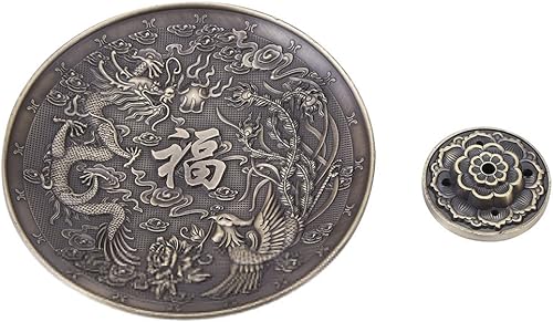 Miniatura 2 de Incienso, aleación de zinc, soporte de palo de incienso con patrón de dragón, placa de incienso con patrón chino para dormitorio, templo, oficina