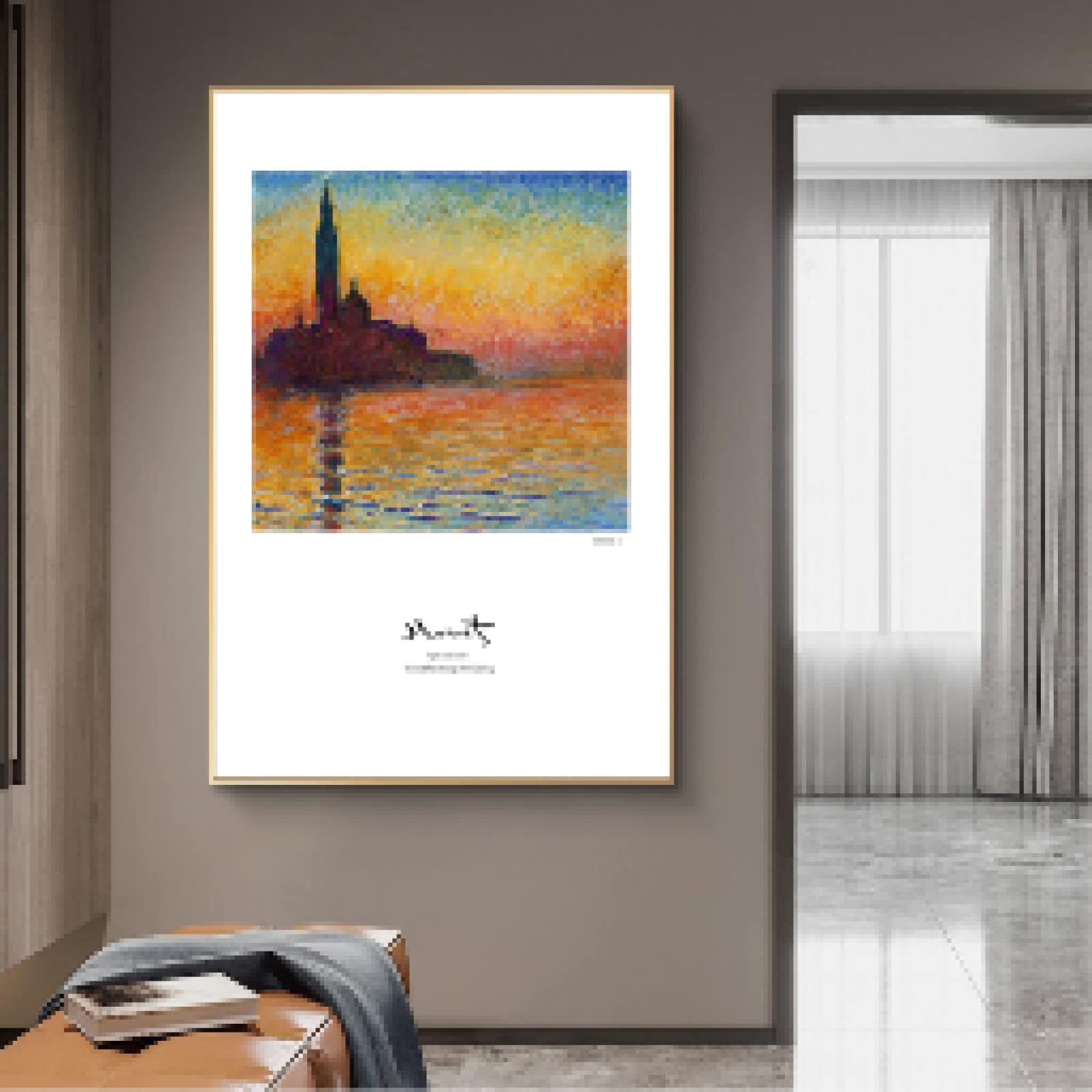 Affiche Monet Impression-Sunrise 60x80cm toile pour habiller un mur vide salon