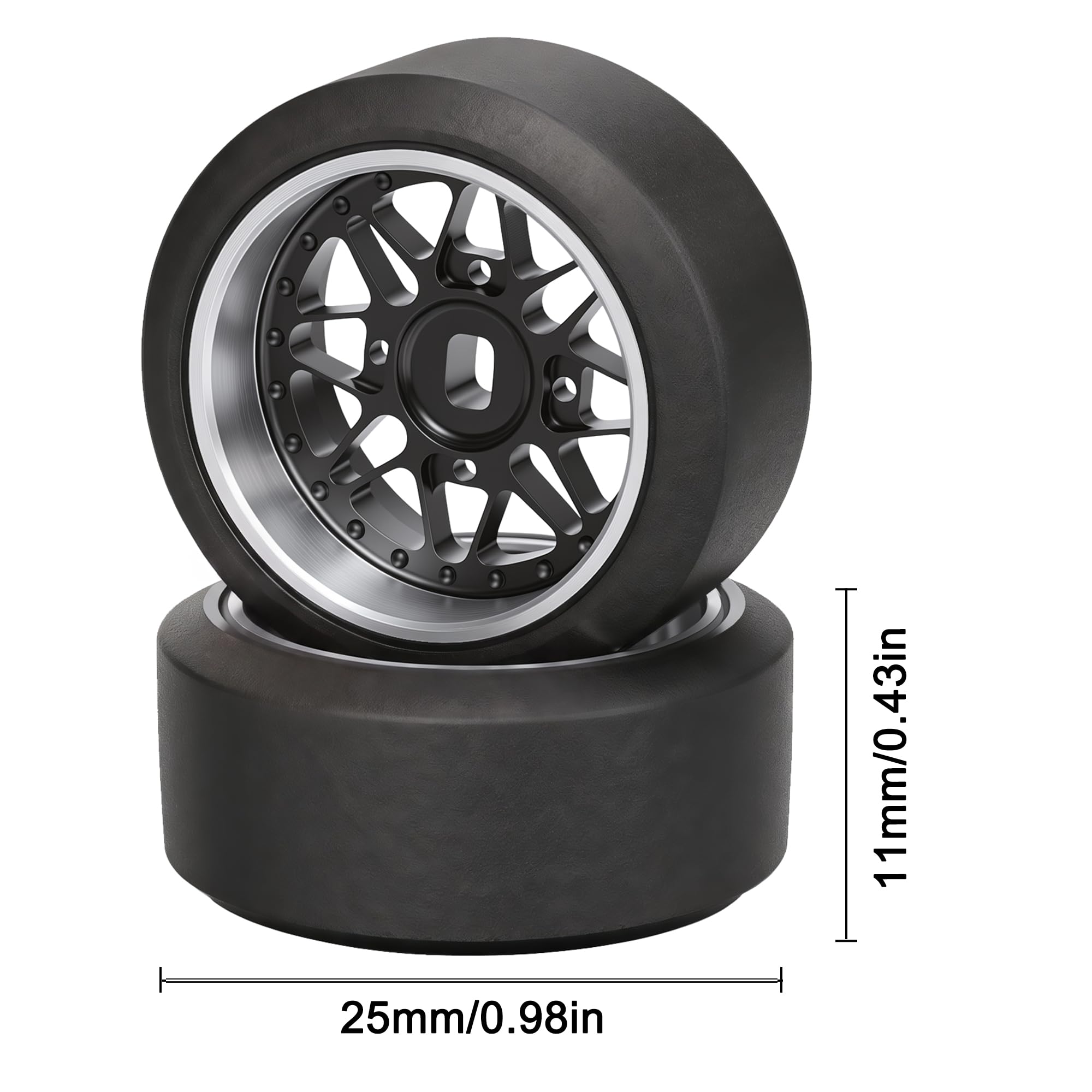 Amazon | Abendor 4個 25mm 星型 Rc ドリフトホイール & ロゴドリフト