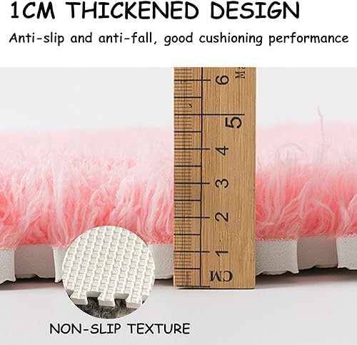 Miniatura 5 de Tapete de espuma de felpa gruesa que se entrelaza, 24 piezas de 12 x 12 pulgadas, tapetes cuadrados esponjosos de espuma con bordes, alfombra de