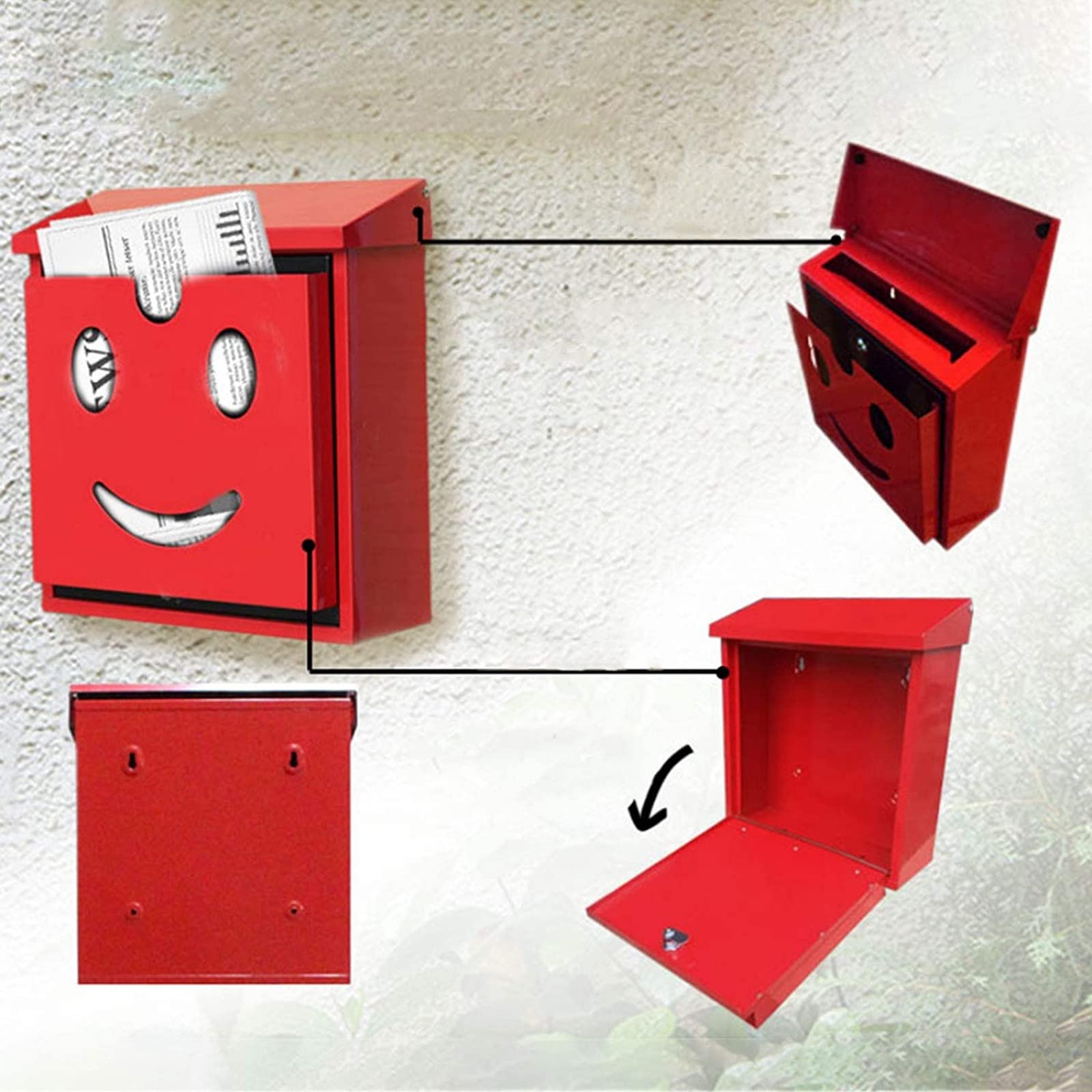 Amazon.co.jp: ユニークなスマイルレターボックス壁に取り付けられた