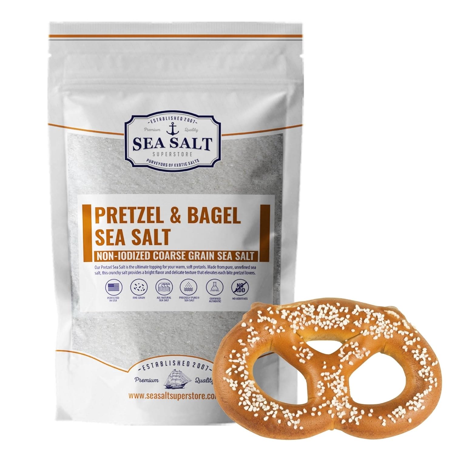 Pretzel Salt for Soft Pretzels, Food Grade Salt for