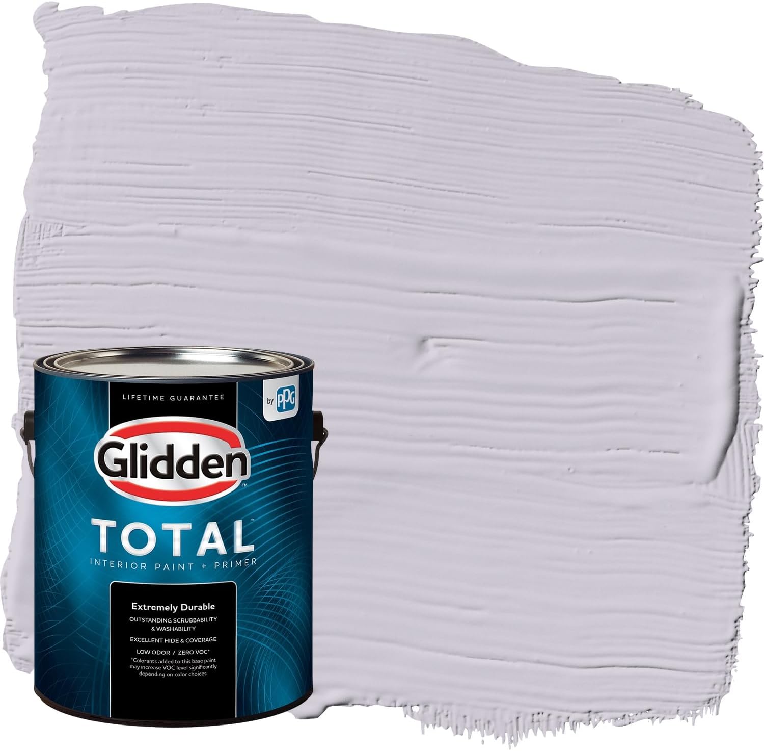 GliddenTotal Interior Wall Paint & Primer All-in-One, Silver Chalice/Purple, Semi-Gloss, 1 Gallon