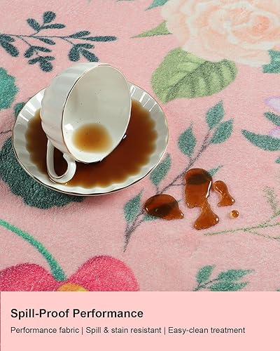 Miniatura 5 de Alfombra bohemia lavable de 4 x 6 pulgadas, antideslizante, con pelo bajo, para sala de estar, dormitorio, oficina, sala de juegos, entrada, cocina,