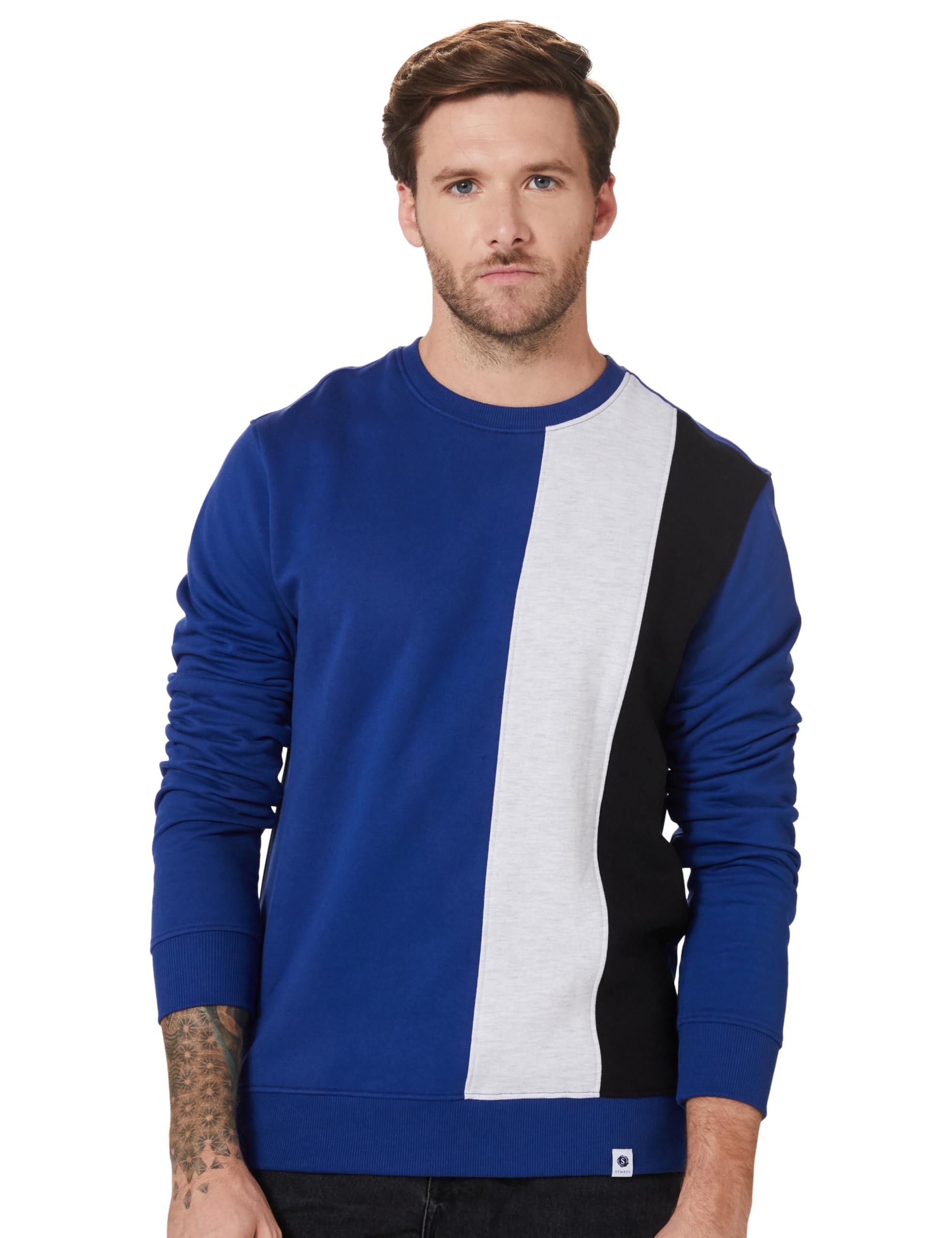 amazon brand - symbol Men Cotton Rich Light Weight Crew Neck Sweatshirt (Regular Fit)-picture-25