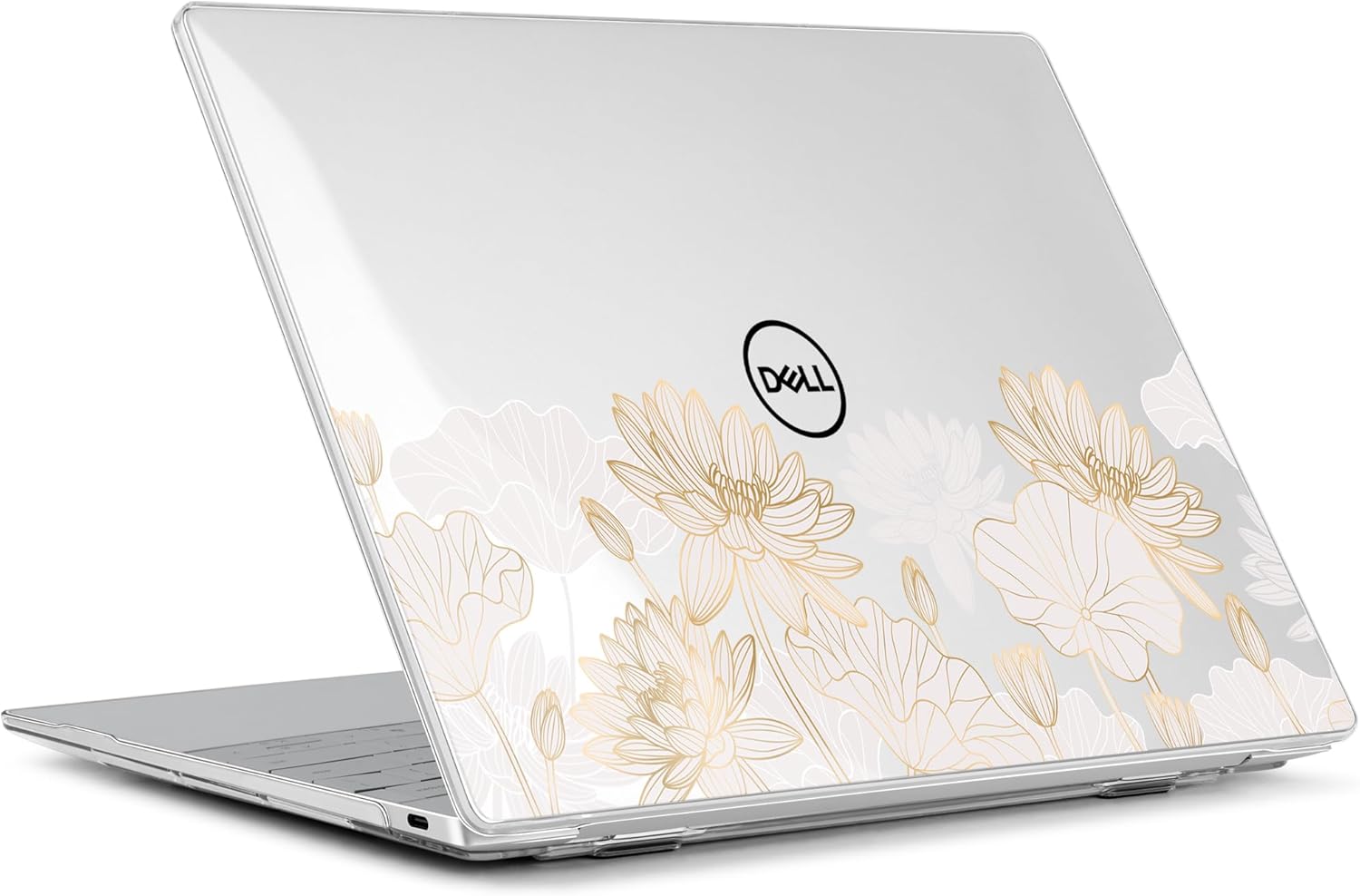 Batianda Case for 2024 Dell XPS 13 Laptop Copilot+ PC 13.4" Display Model Number 9345/9350, Lovely Ultra-Slim Lightweight Scratch-Resistant Hard Shell with Professional Protection, Gold Lotus - Image 8