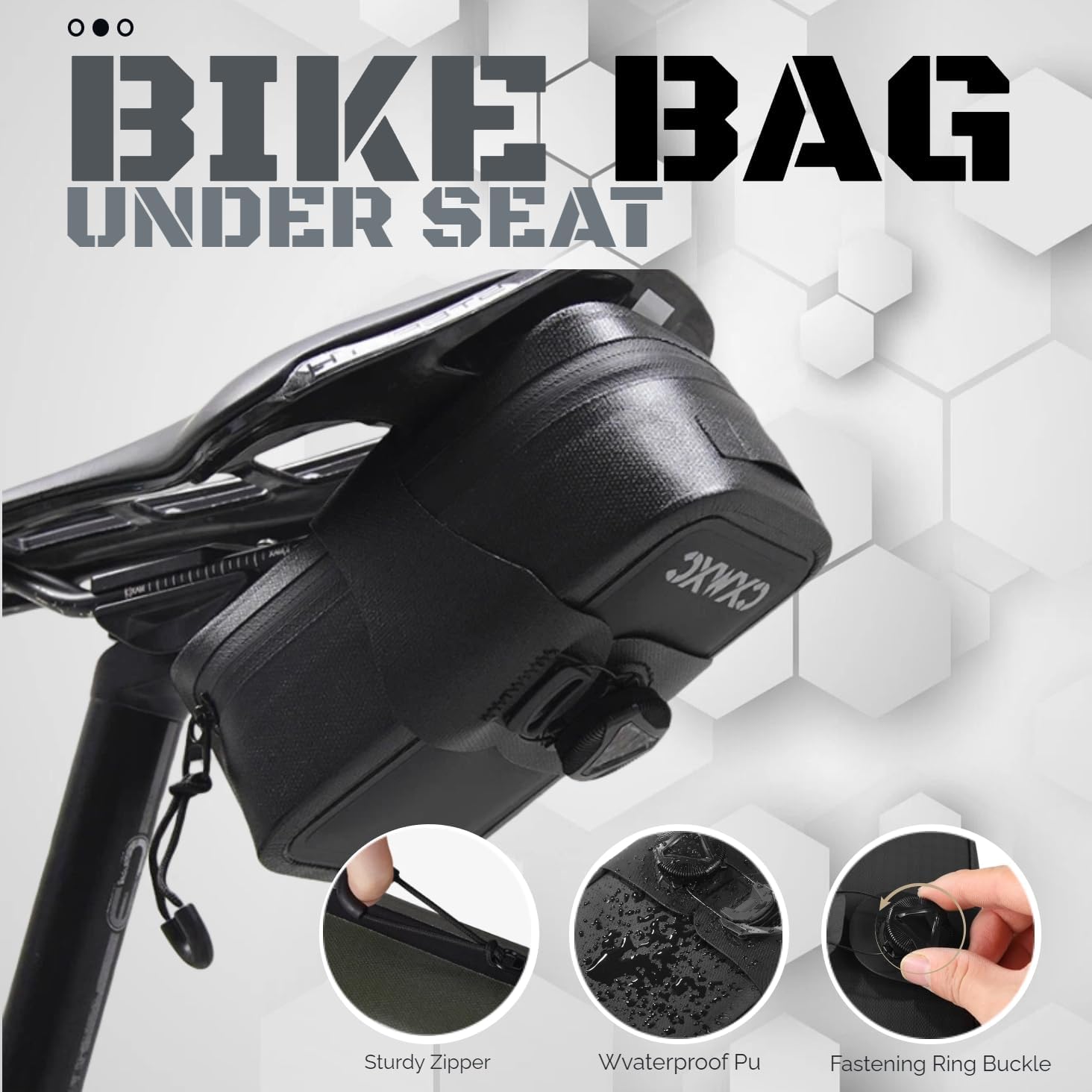 Road Bike Saddle Bag,Waterproof Small Bike Tail Bag Bicycle Under Seat Bag, Lightweight Bicycle Cuboid Storage Bag Cycling Accessories Pouch for Road Mountain Cycling