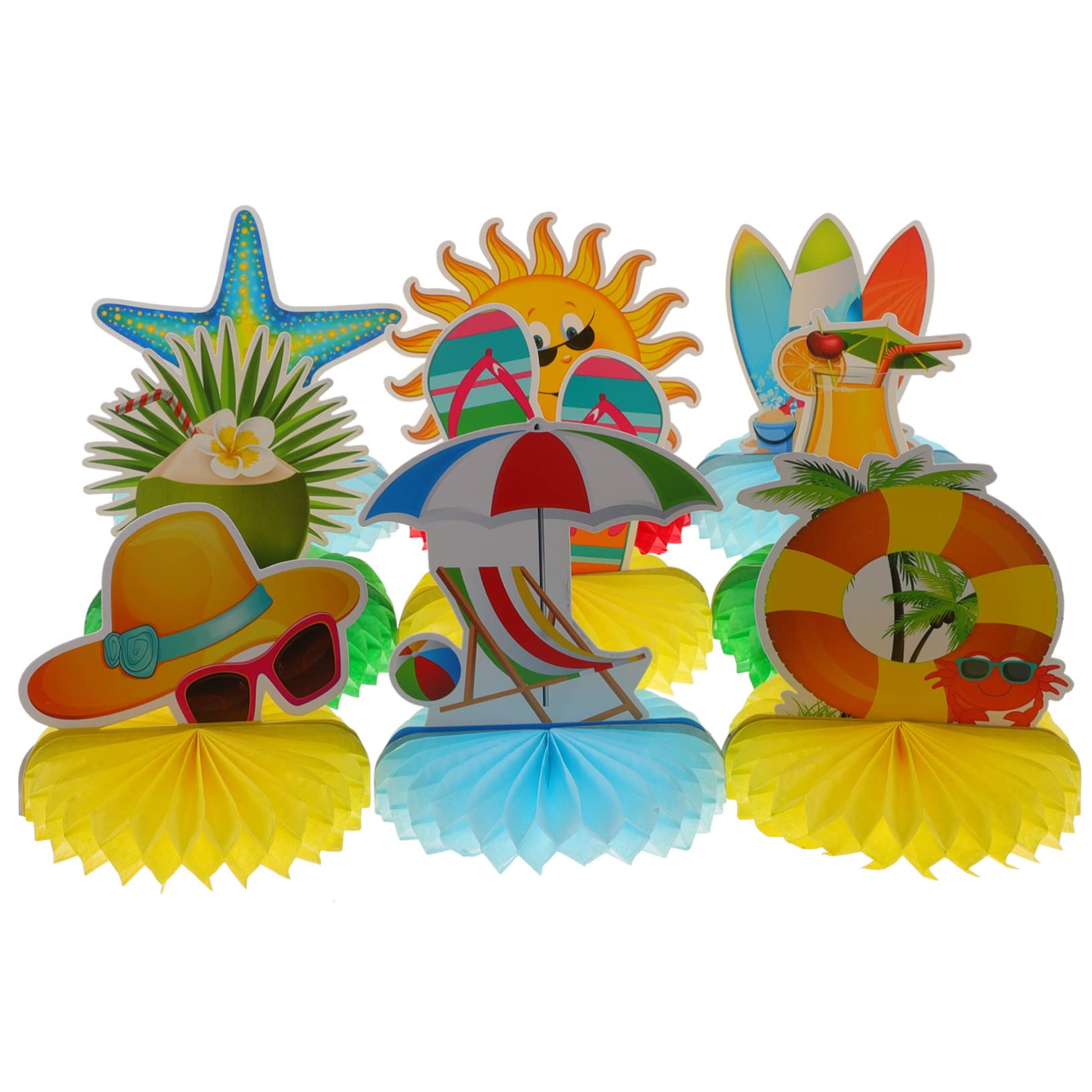 TOYANDONA 27 STK Sommerliche Wabenornamente Hawaii-Dekorationen Für Die Party Luau Waben-mittelstücke Hawaiianische Mittelstücke Für Tische Sommerdeko Für Zu Hause Waben Schmücken Papier