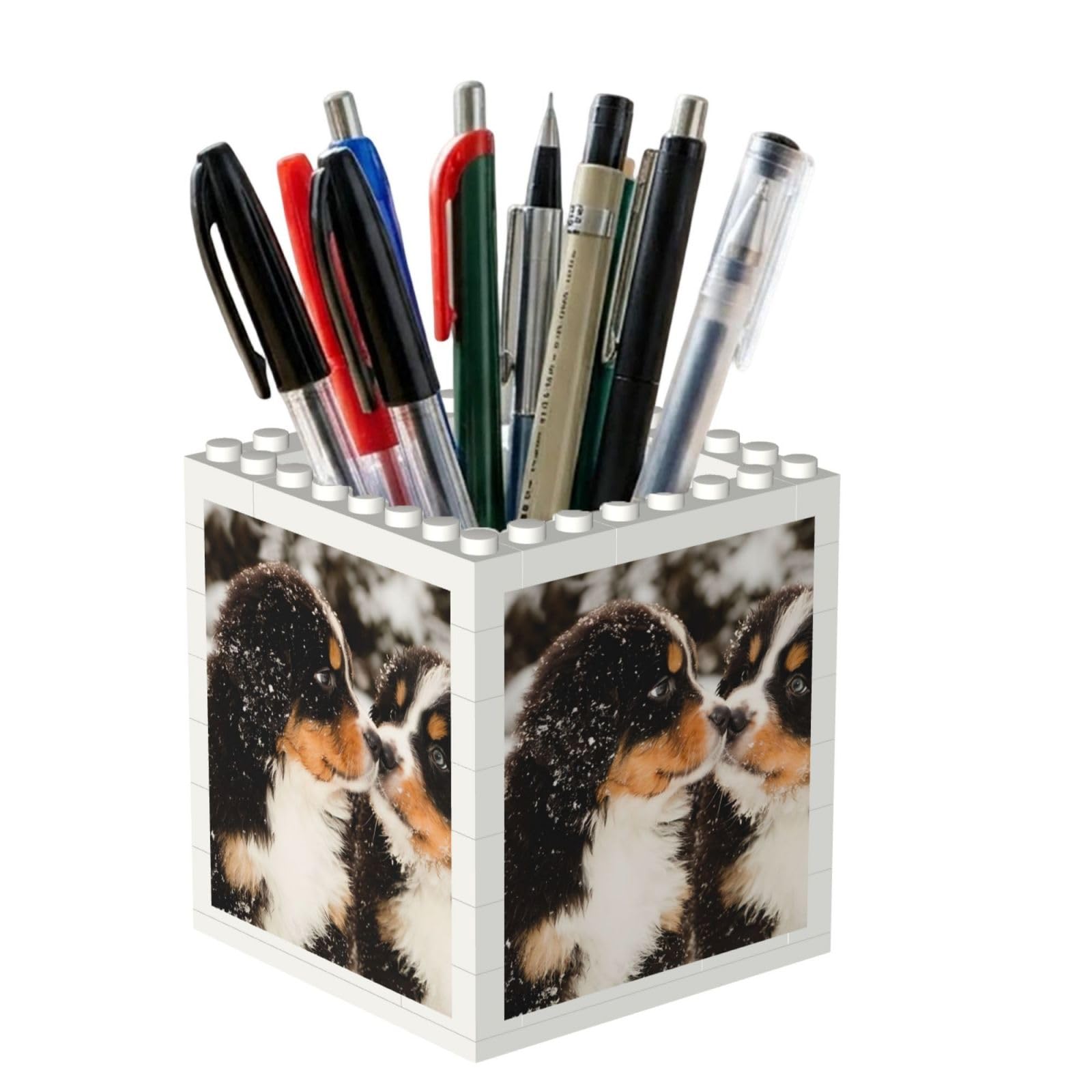 Poadnly Bernese Mountain Dog, Pen Pot Pencil Holder for Office Home School, Compact Desk Organiser for Office Stationery