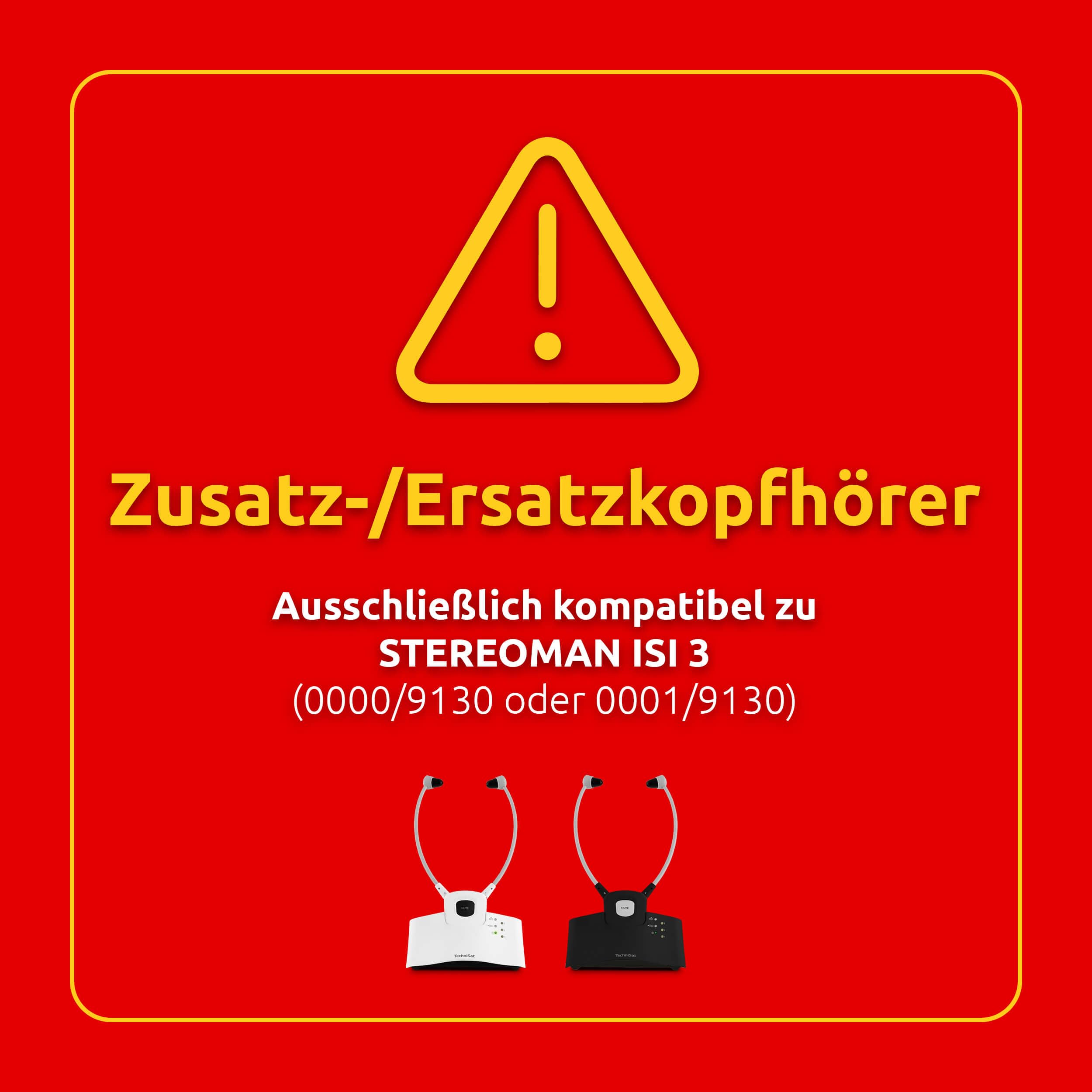 TechniSat STEREOMAN ISI 3 – Cuffie (secondo auricolare, senza fili stereo con batteria, senza trasmettitore, solo compatibile con STEREOMAN ISI 3) bianco