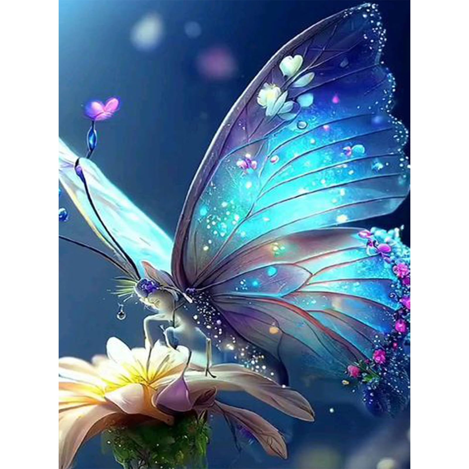 Camocin Diamond Painting Kit – Butterfly Wishing Bottle DIY Art For Adults, 14x14 Inch