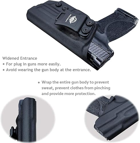 Miniatura 6 de POLE.CRAFT Funda M&P 2.0 IWB Kydex Holster Ajuste Smith & Wesson M&P 0.354 in M2.0 4"4.25" Pistola con seguridad para el pulgar - Cintura interior