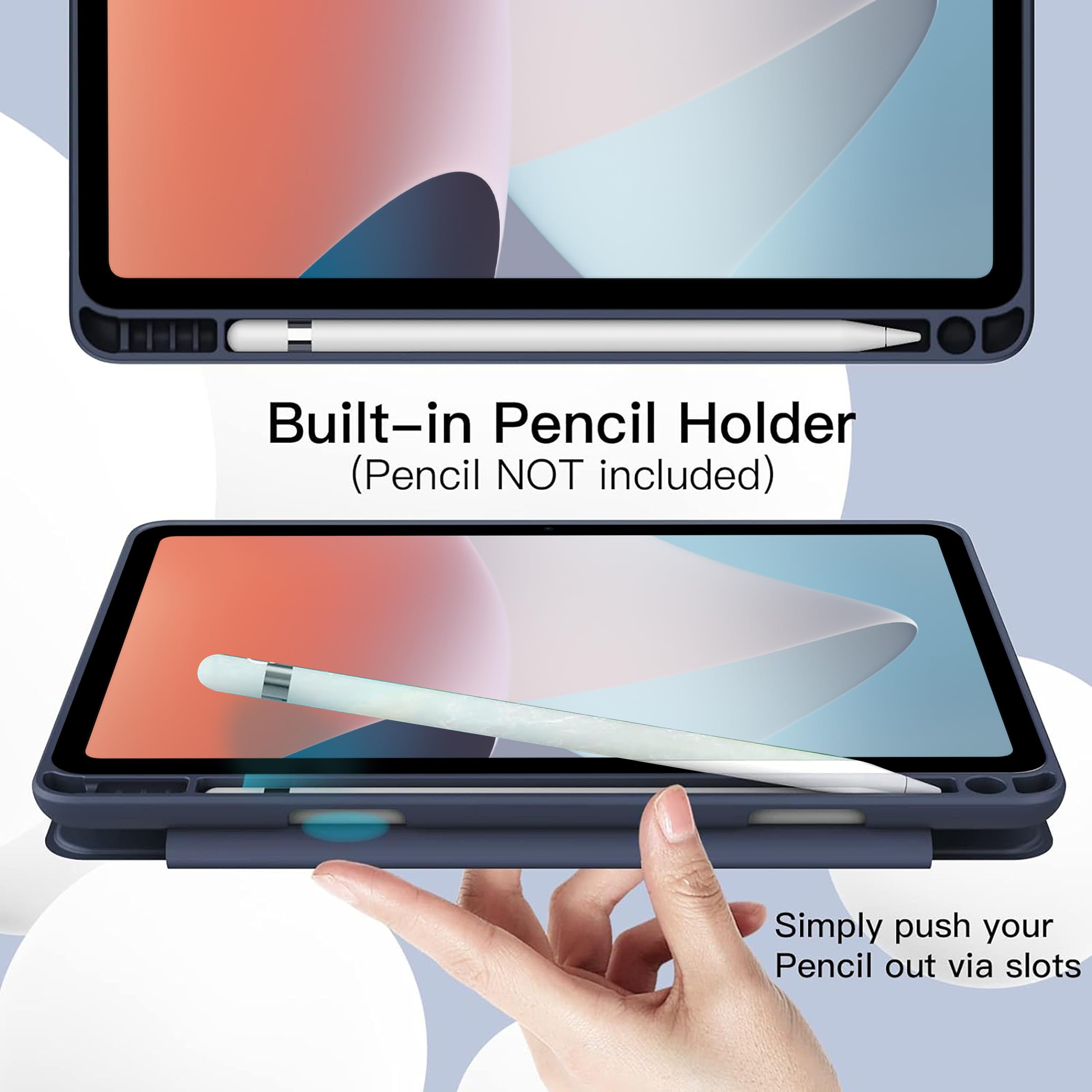 TGK Smart Flexible with Pencil Holder Trifold Back Flip Stand Case