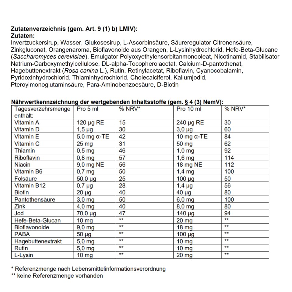 EUNOVA Junior - Multivitamin Sirup mit 12 Vitaminen und wichtigen Mineralstoffen - Nahrungsergänzungsmittel für Kinder ab 4 Jahren - 1 x 150 ml