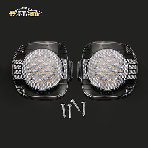 Miniatura 6 de Partsam Par de 19 luces LED ámbar de señal de giro delanteras, lámparas de esquina de repuesto para Freightliner Century Class 1996-2010, lado del