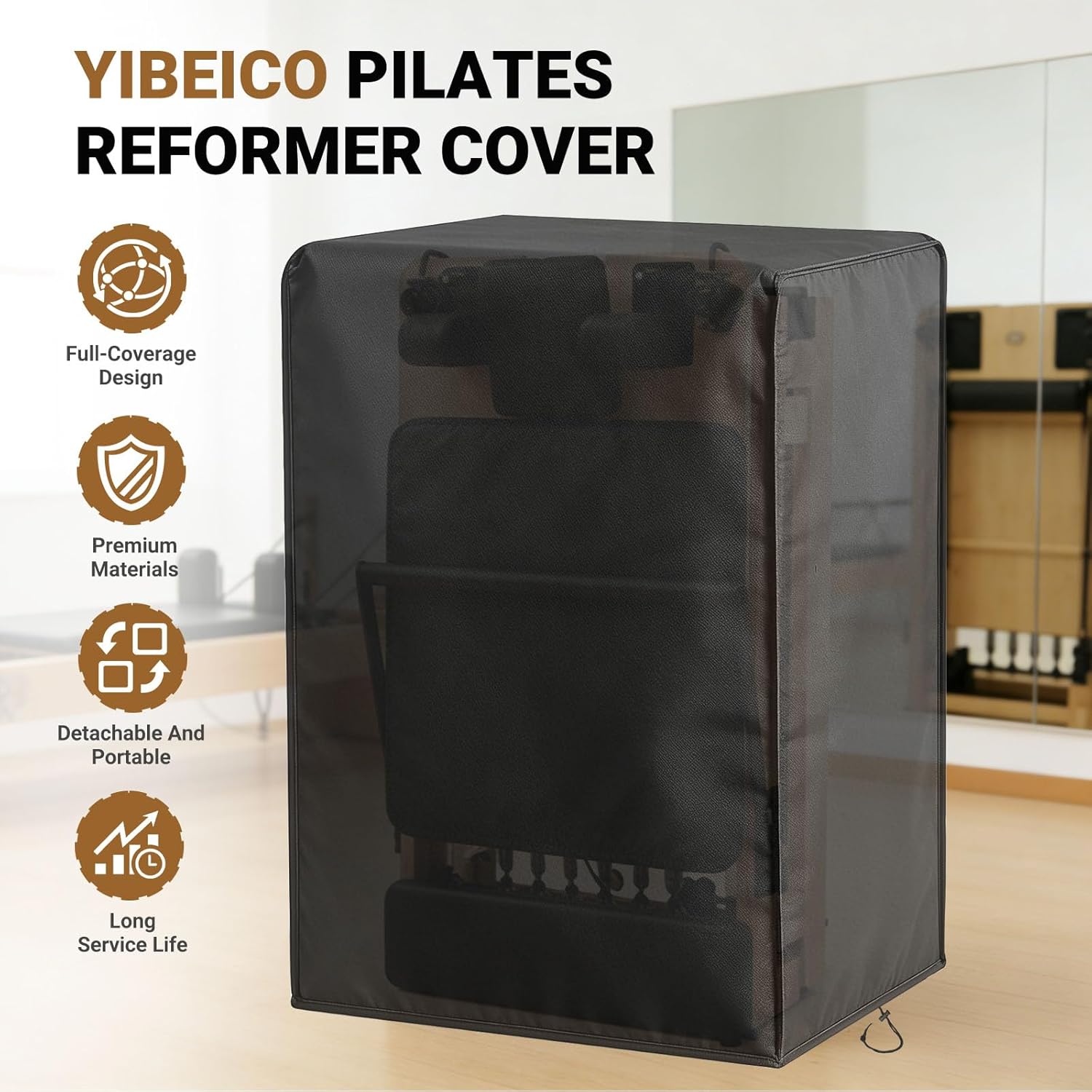 Protective Cover for PAETA Pilates Reformer, Waterproof Oxford Pilates Cover for Reformer Machine, Dustproof Protective Cover with Storage Bag, 30“ x 20” x 49" (Folded Style)